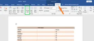 How to Merge Table Cells in MS Word