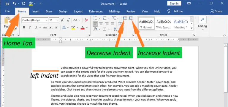 Different Ways on How to Indent Paragraph in Word