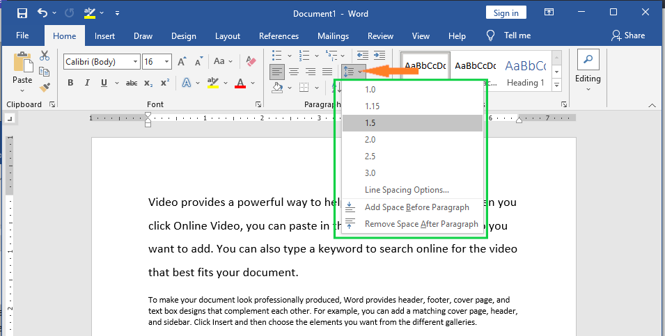 What Is Line Spacing In Word