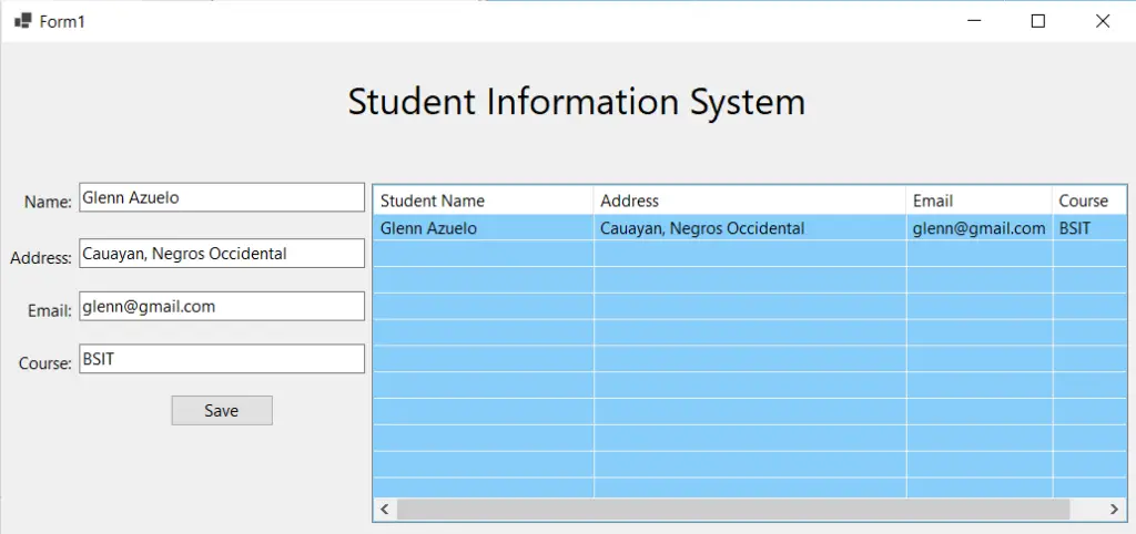 ListView Control in VB.net Display Student Details