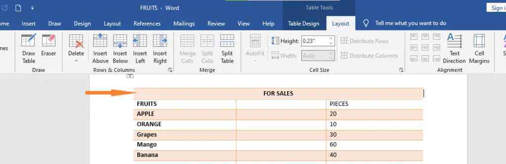 How to Merge Table Cells in MS Word