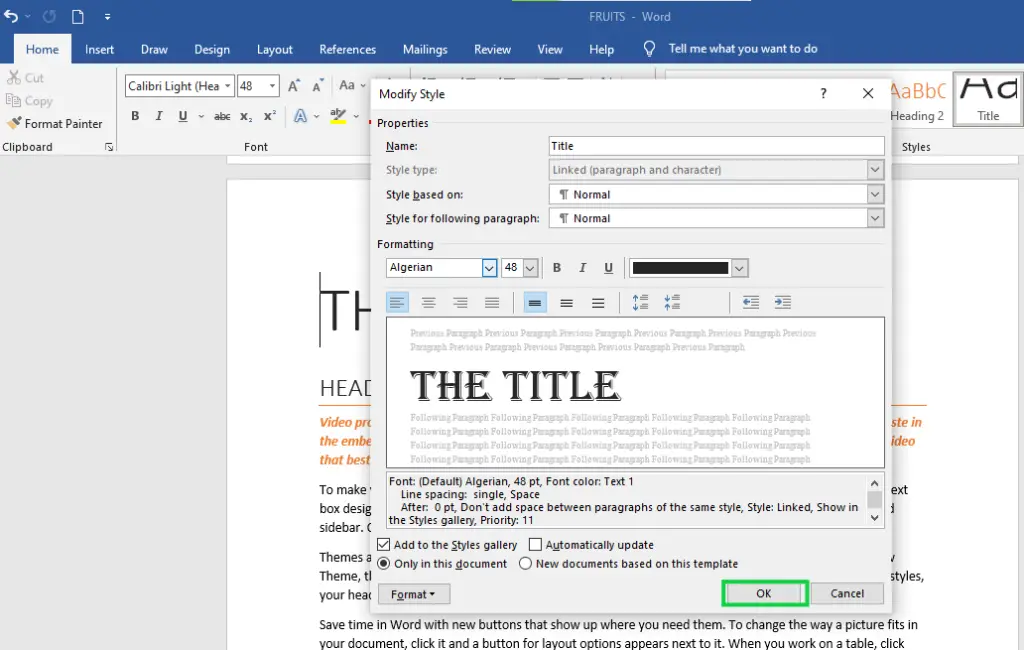 How To Apply Quick Styles In Word