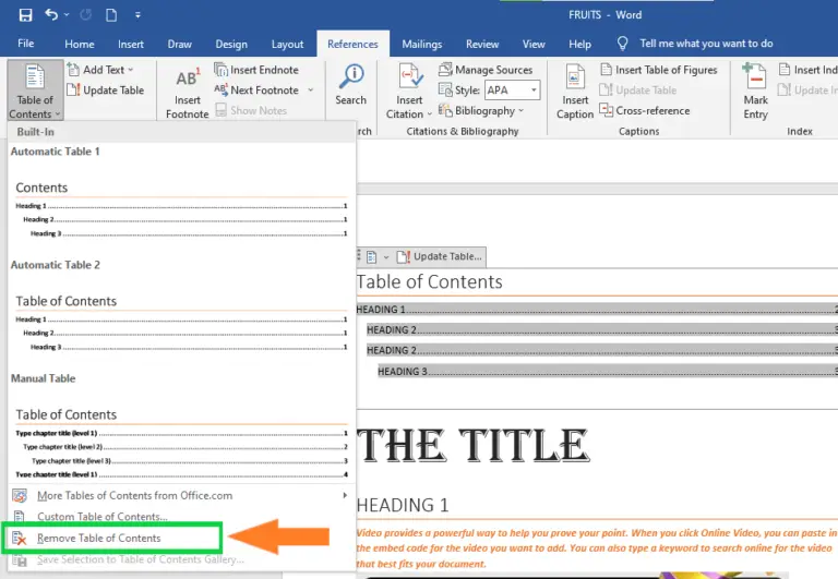 How To Create Automatic Table Of Contents In Word