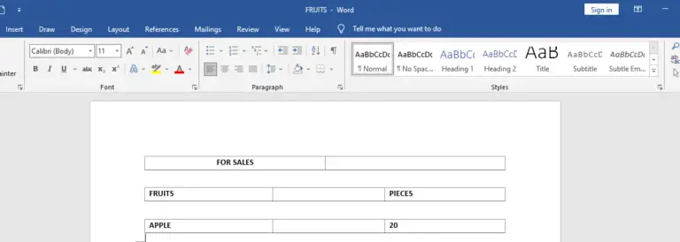How to Merge Table Cells in MS Word