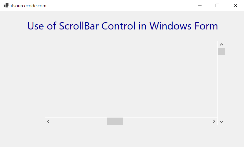 ScrollBar Control in VB.net Output