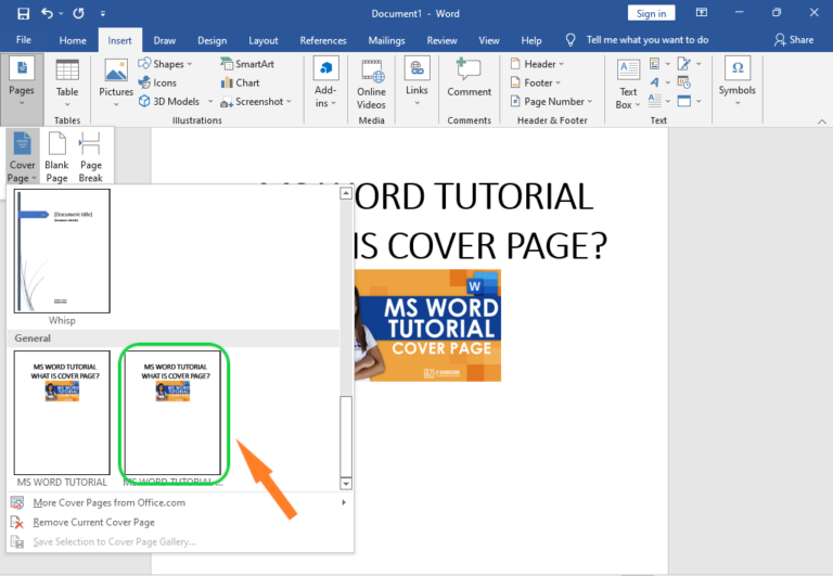 What Is Cover Page In MS Word? - Explain Here