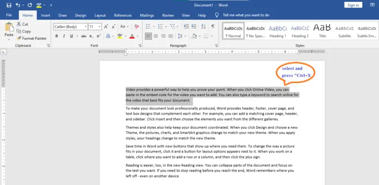 How To Move Text In MS Word In Different Ways