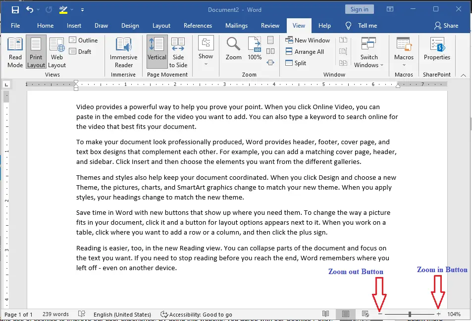 How To Zoom In And Zoom Out In MS Word