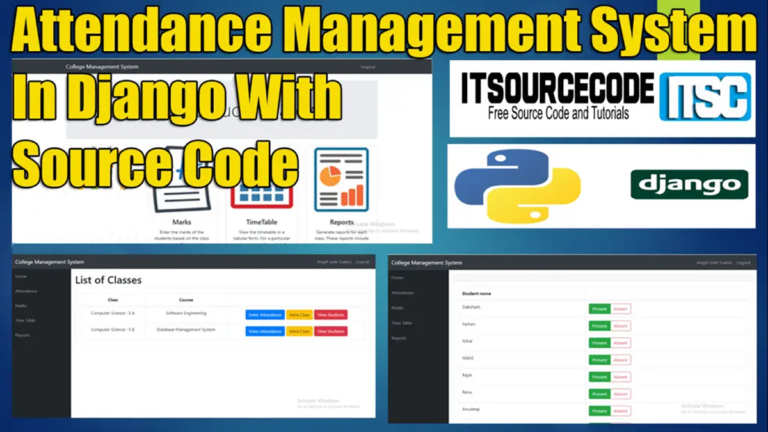 Attendance Management System Django With Source Code