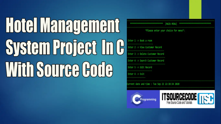 Hotel Management System Project In C With Source Code