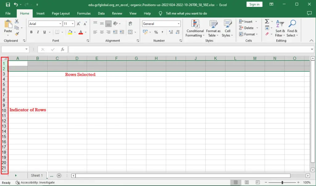 Excel Rows