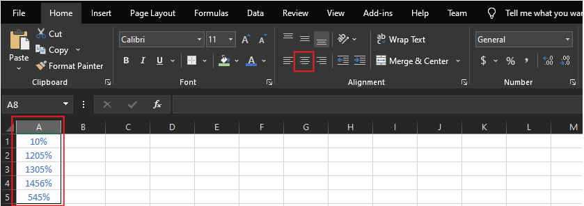 Excel outside border and font color