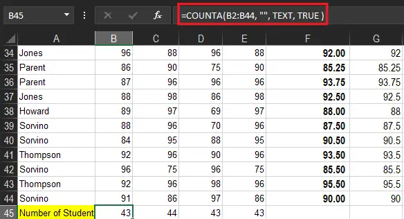 COUNTA FUNCTION Multiple Value Arguments