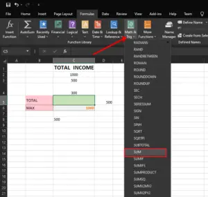 Sum function Excel Examples and Explanation