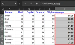 How To Get Average Function In Excel With Examples