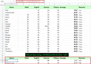 Excel Filter Function With Examples and Basic Formulas