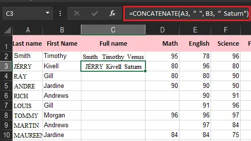 Concatenating a Text String and a Cell Value