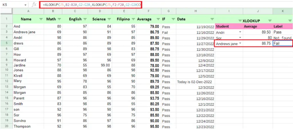 NESTED XLOOKUP