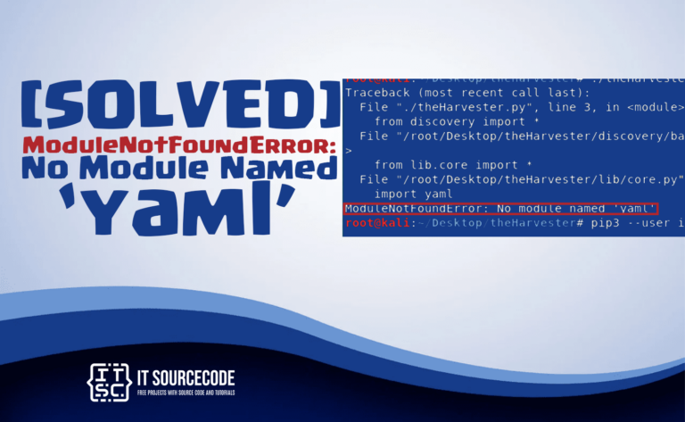 ModuleNotFoundError No Module Named ‘yaml’