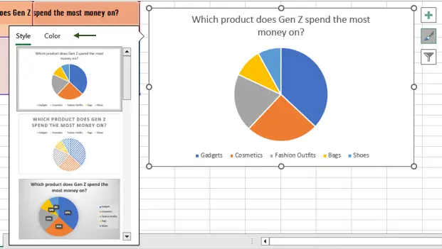 Chart Styles - How to create a pie chart in excel