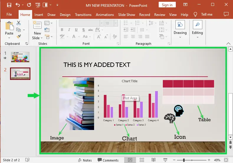 Customize New add Slide in Powerpoint