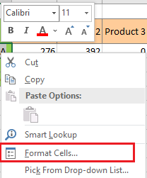 Format Cells
