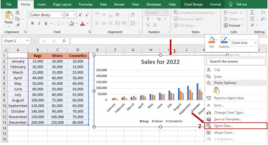 How to change or rename a data series name in Excel