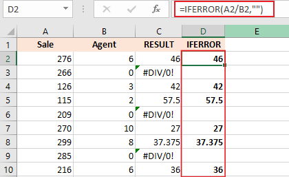 IFerror #div error in excel
