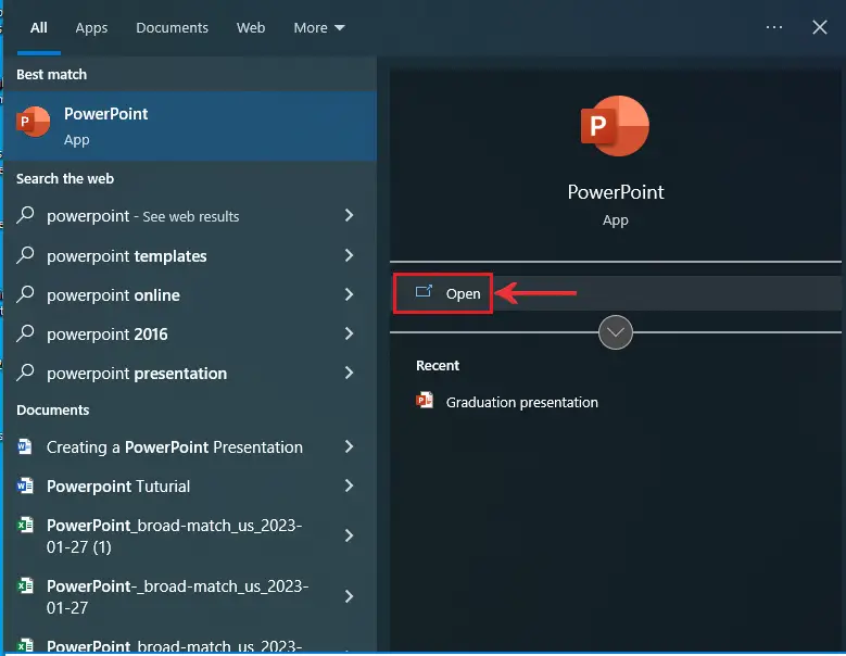 Open Powerpoint