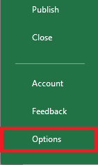 Option button in Excel