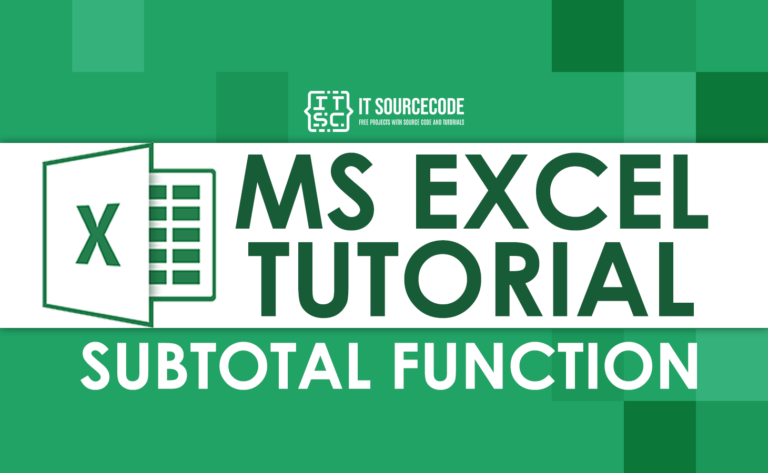 Subtotal function in excel