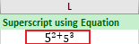 Superscript using Excel Equation