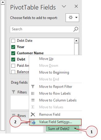 select value field setting
