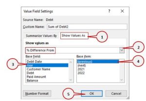 How To Calculate Percentage Difference In Excel Pivot Table