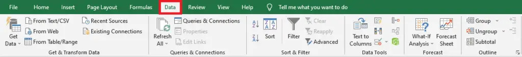 Excel Data Tab