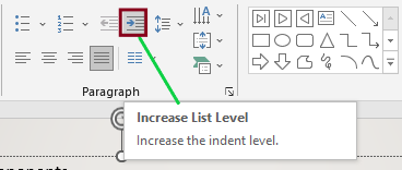 Increase indent level in powerpoint