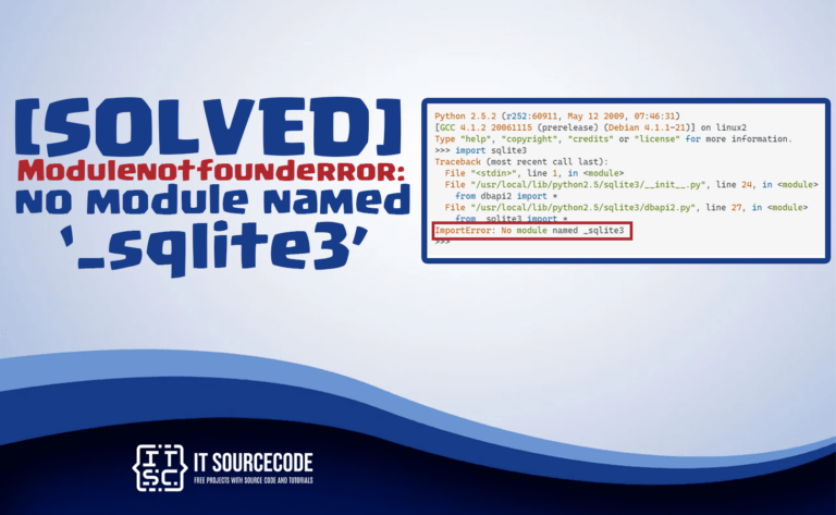 Modulenotfounderror no module named '_sqlite3'