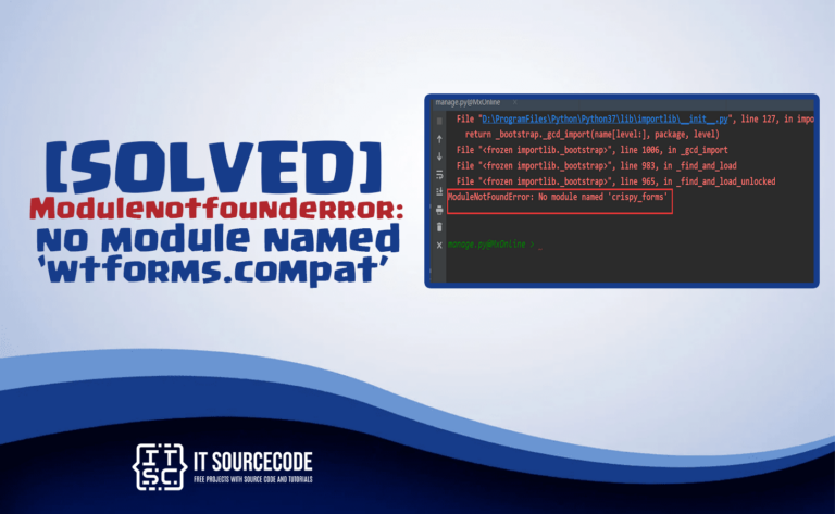 Modulenotfounderror no module named 'crispy_forms' [Solved]