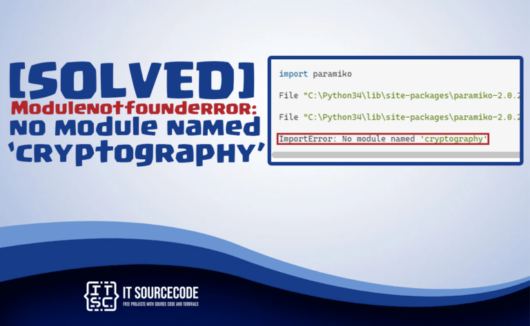 Modulenotfounderror no module named cryptography