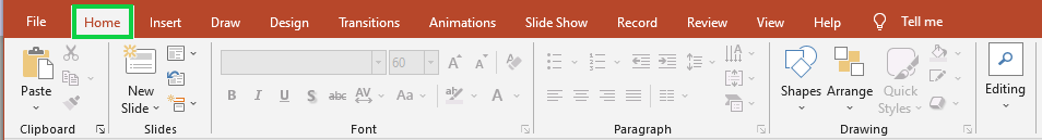 Powerpoint Home Tab