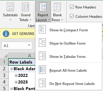 Report Layout - How To Format A Pivot Table In Excel: Simple Steps