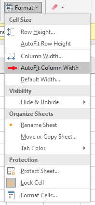 Select autofit column width - Excel Autofit Column Width Shortcut