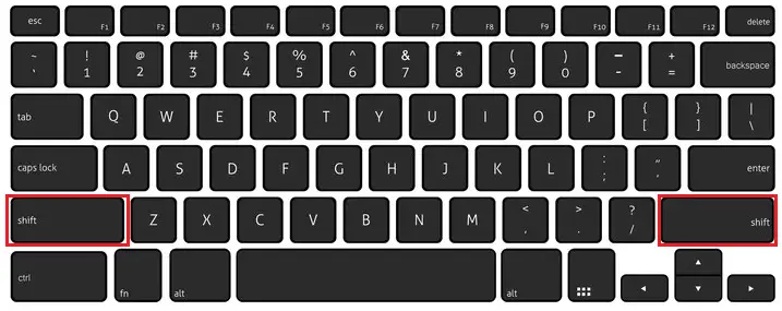 Shift keyboard key