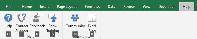 Help tab - Enhance Productivity With Excel Keyboard Shortcuts