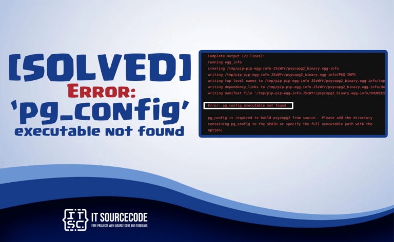 error pg_config executable not found.