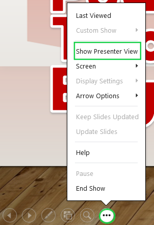Where is presenter view