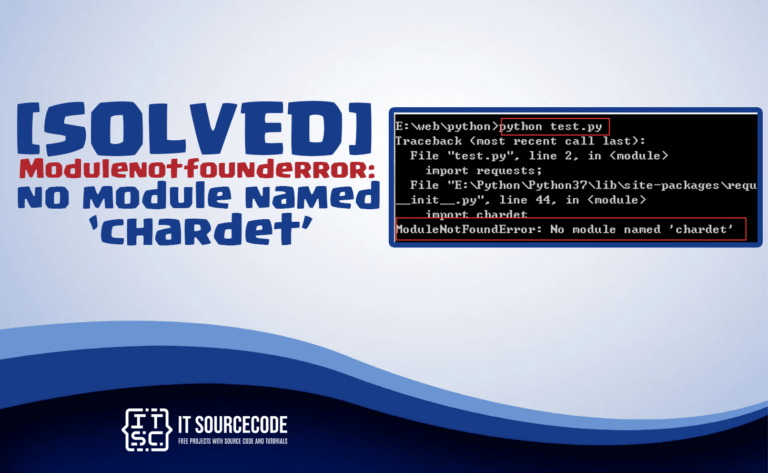 modulenotfounderror no module named chardet