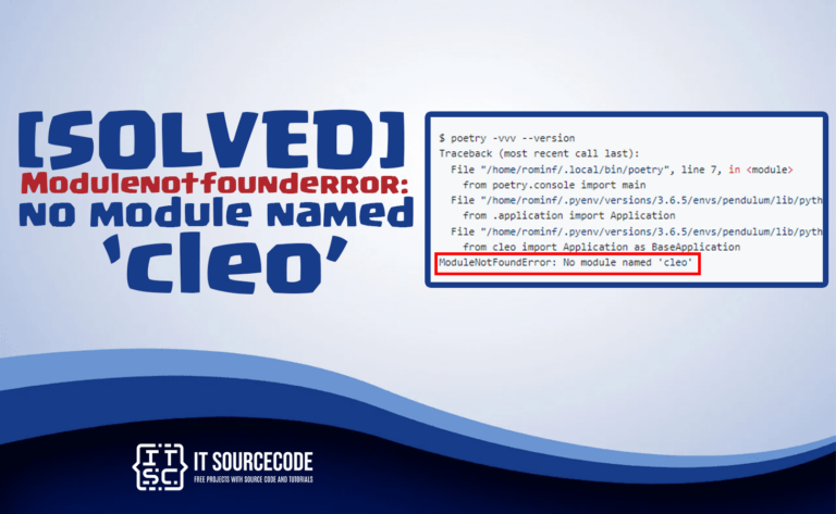 modulenotfounderror no module named 'cleo'