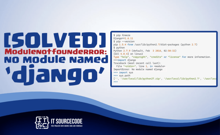 modulenotfounderror no module named 'django'