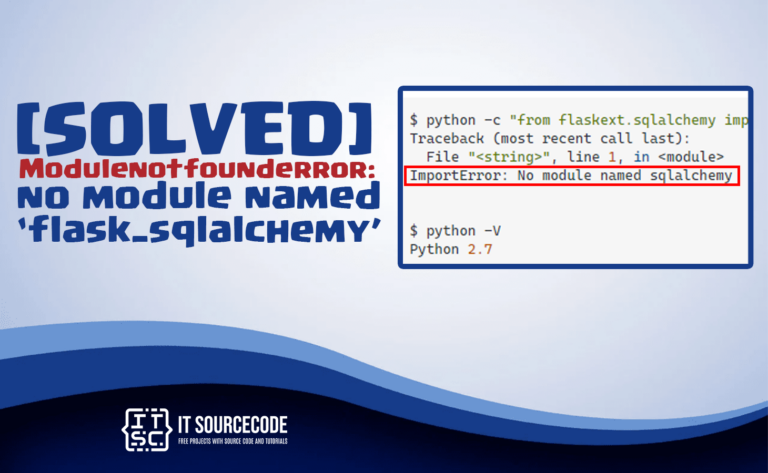 modulenotfounderror no module named 'flask_sqlalchemy'